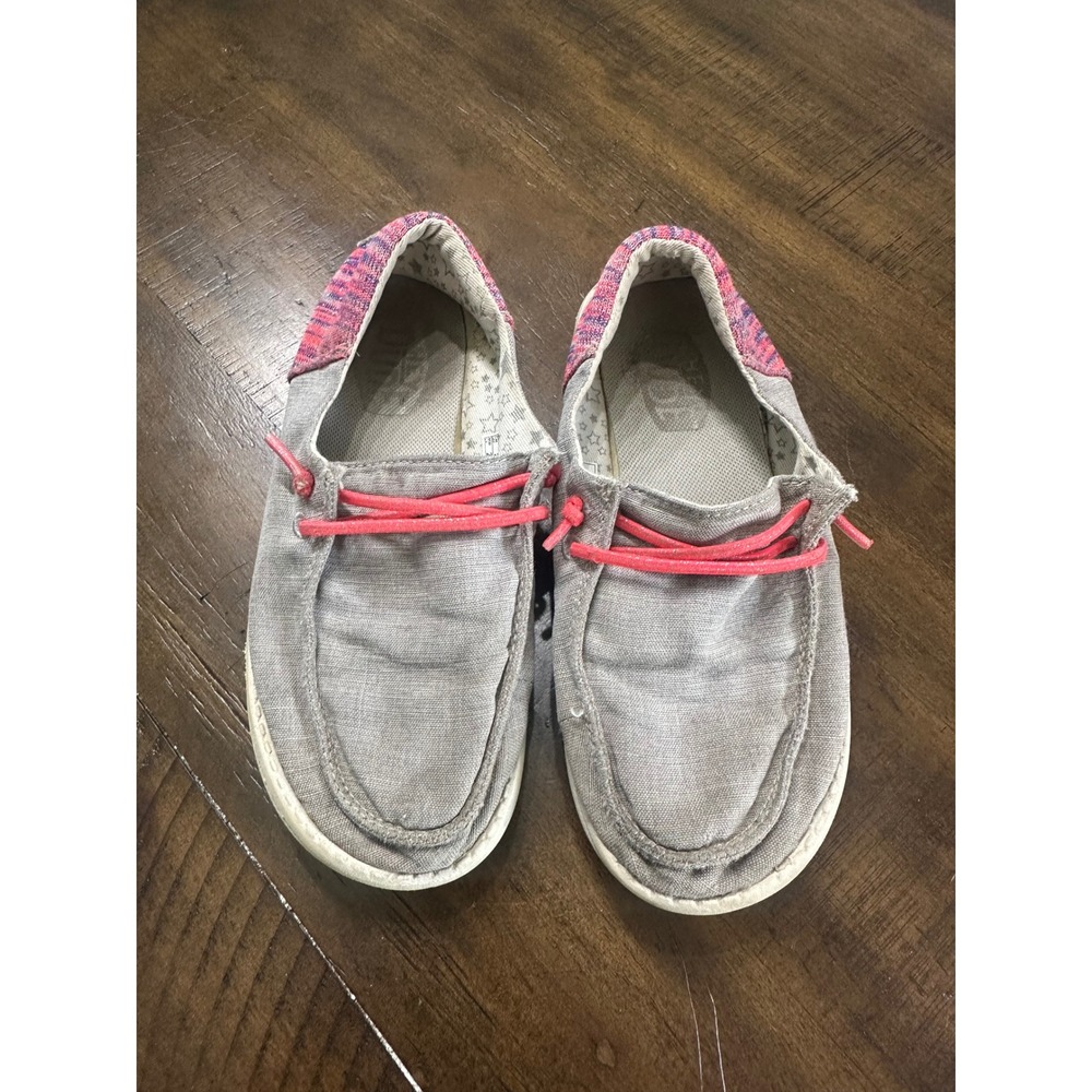 Hey Dude Wendy Youth Funk Grey Pink Purple Slip‎ On Loafers Shoes Kids J2